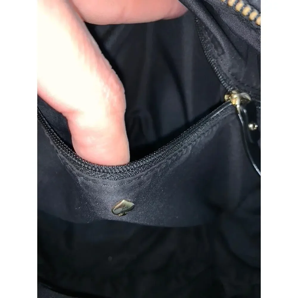 Kate Spade Quilted Nylon Backpack Black Adjustable Straps Women's Bag‎